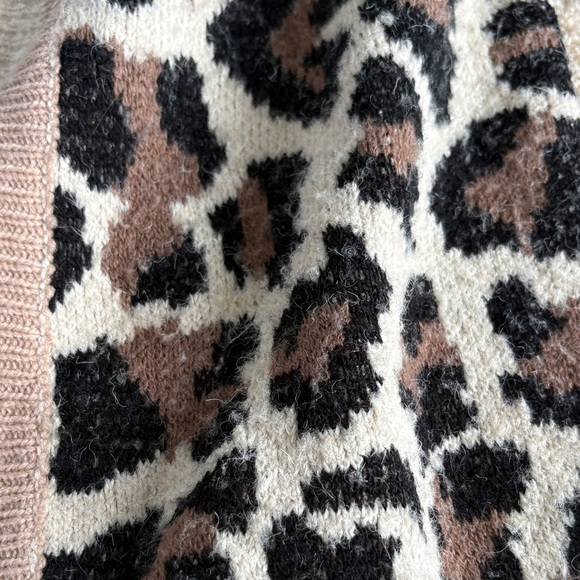 Leopard Print Open Cardigan Sweater - Picture 3 of 5